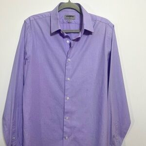 Men's Express Long Sleeve Dress Shirt - Purple  (Slim Fit Medium 15-15 1/2)